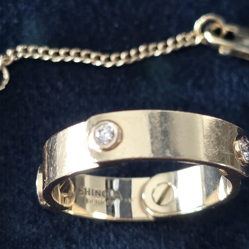 Rare Shinola Gold And Diamond Jewelry Set 14K Ring And Bracelet - Picture 5 of 11